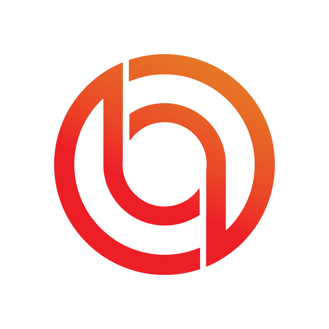 Initials BQ letters logo design vector orange color circle images preview image.