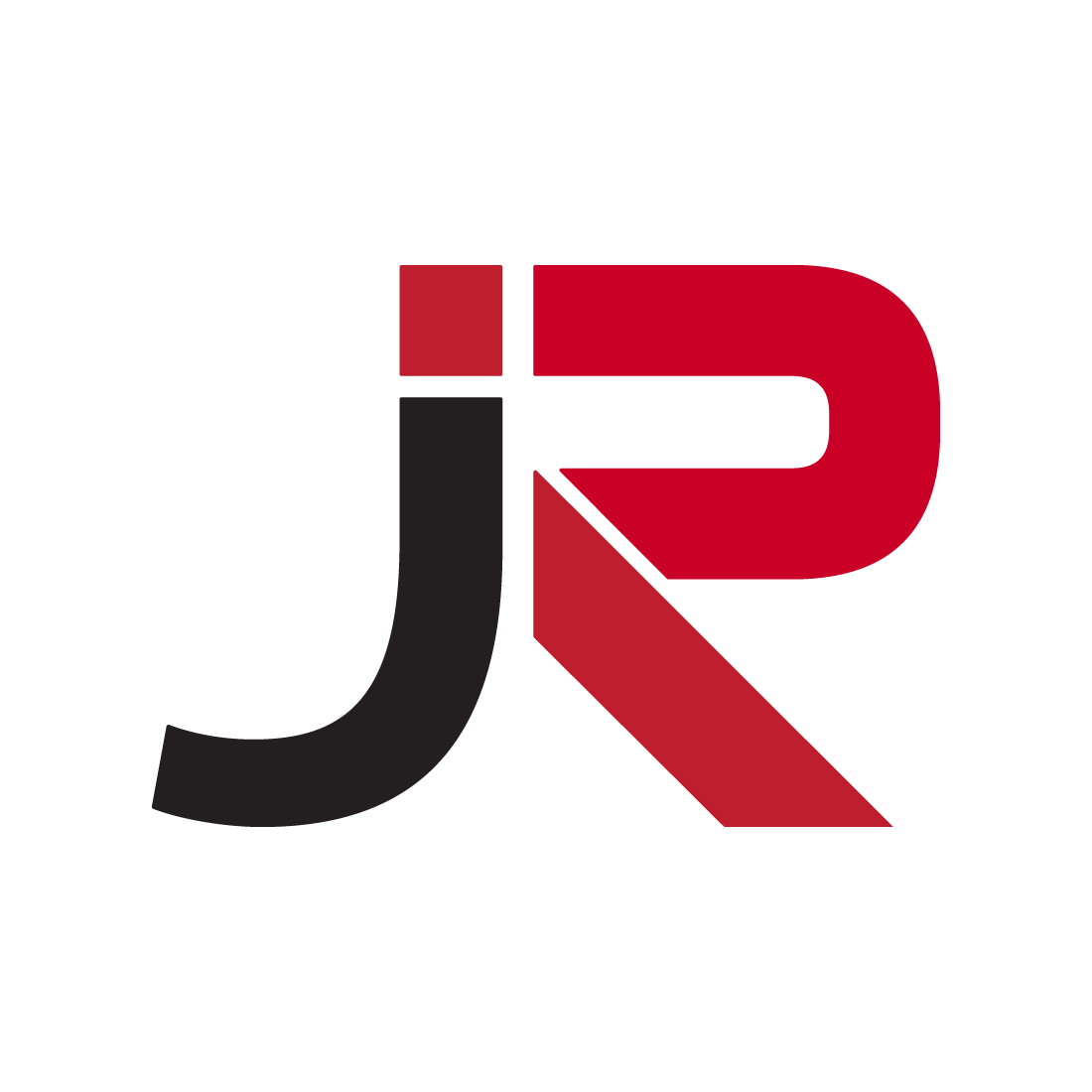 Initials JR letters logo design vector images. RJ logo black and red ...