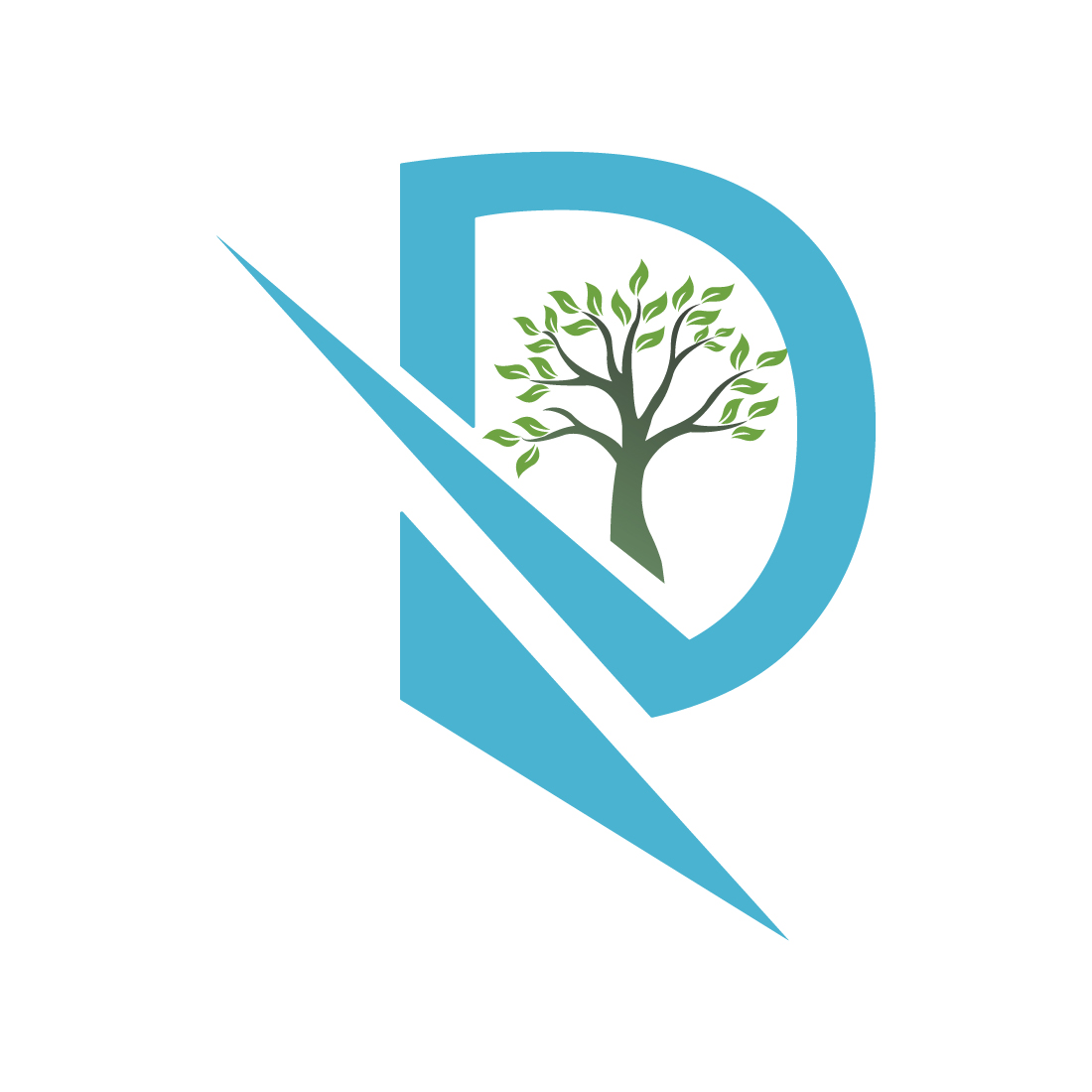 Professional D letters logo design vector images D Green Tree logo design best quality D logo best icon template illustration D Tree logo design or D Care tree logo monogram preview image.