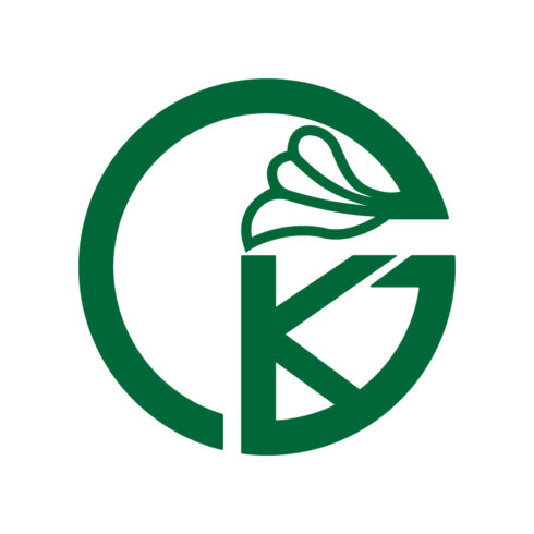 Initials GK letters logo design vector images GK Green Leaf logo design KG logo best icon template illustration Leaf best icon design cover image.