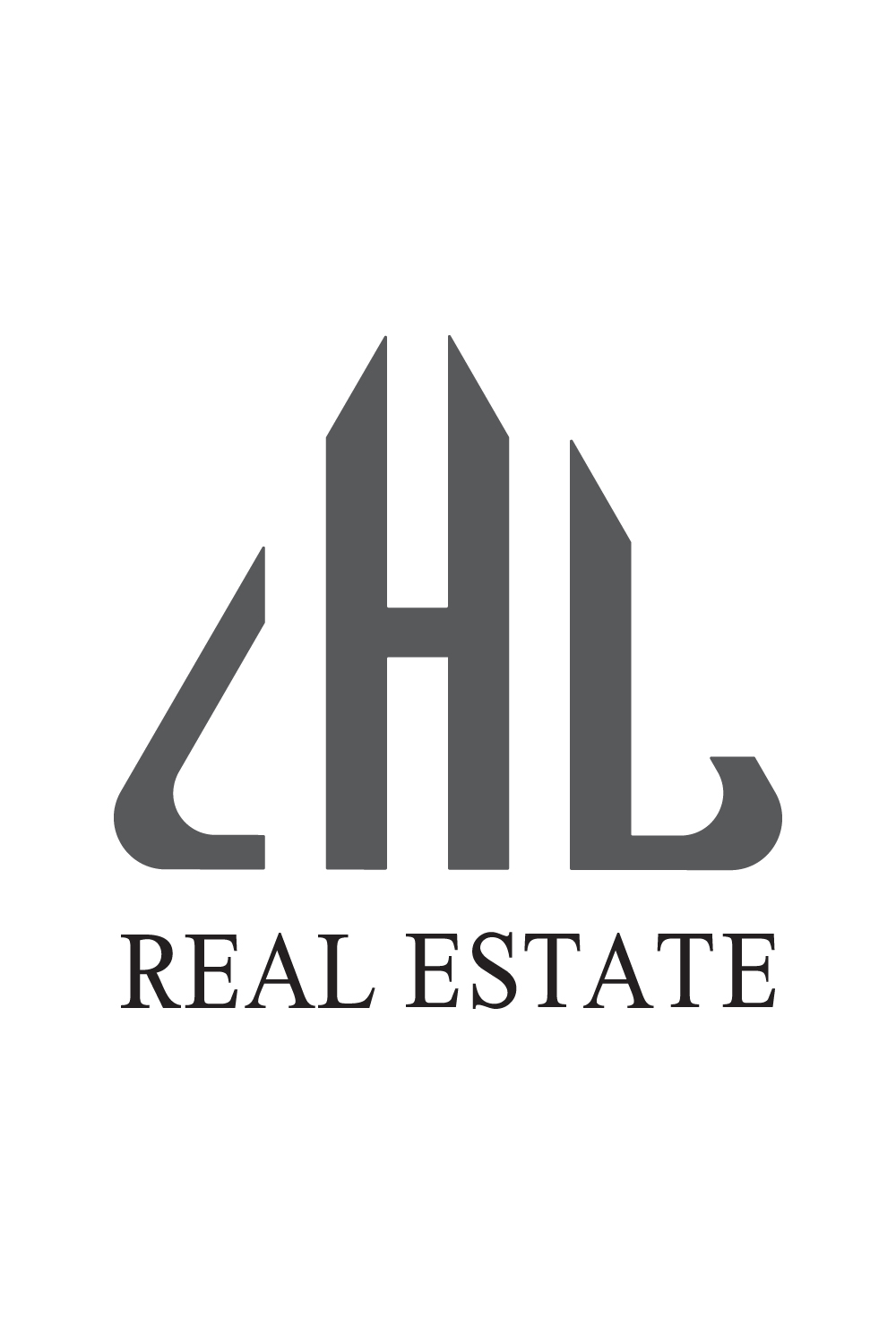 Luxury Real Estate Logo design vector icon design LHB Real Estate logo design black color Real Estate LHB logo Premium vector illustration pinterest preview image.