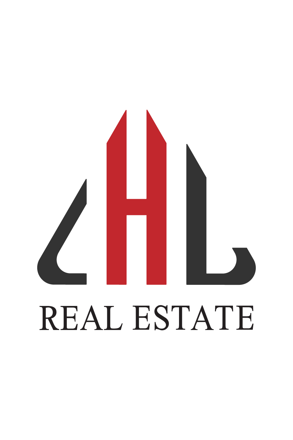 Luxury LHB Real Estate logo design vector images LHB logo red and color icon design pinterest preview image.