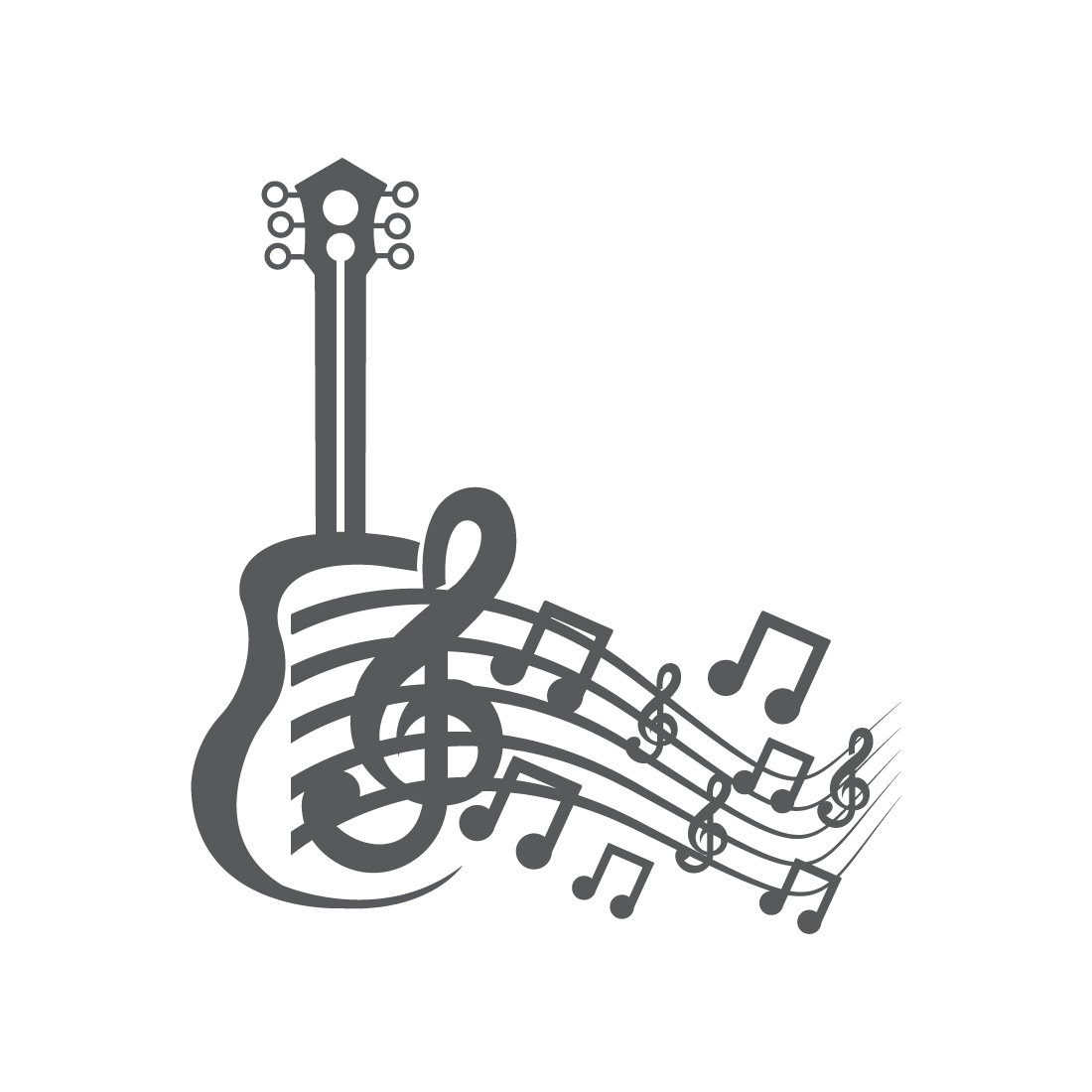 Guitar with a musical camp and music waves logo design Music logo Creative of Acoustic Guitar Music logo vector icon preview image.