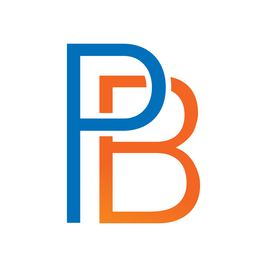 Initials PB letters logo design vector images PB logo design vector template illustration BP logo orange ang blue color best company identity preview image.