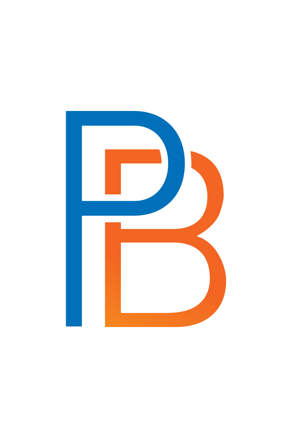 Initials PB letters logo design vector images PB logo design vector template illustration BP logo orange ang blue color best company identity pinterest preview image.