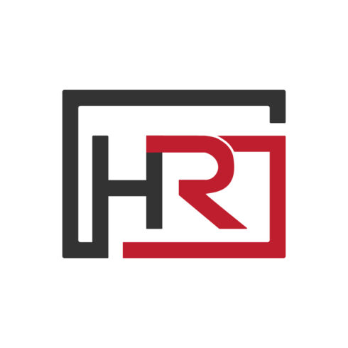 Initials HR letters logo design vector icon HR logo template image design RH logo design monogram red and black color best company identity cover image.