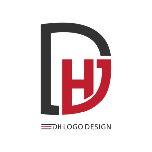 Initials DH letters logo design DH logo vector template image design HR logo red and black color icon design HD logo logo monogram best company identity cover image.