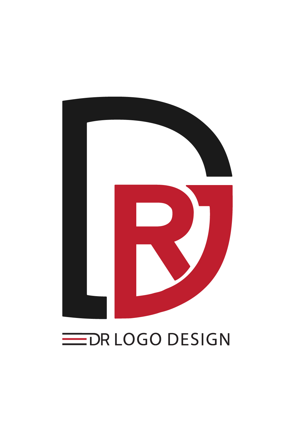 Initials DR letters logo design DR logo vector template image design RD logo red and black color icon design RD logo monogram best company identity pinterest preview image.