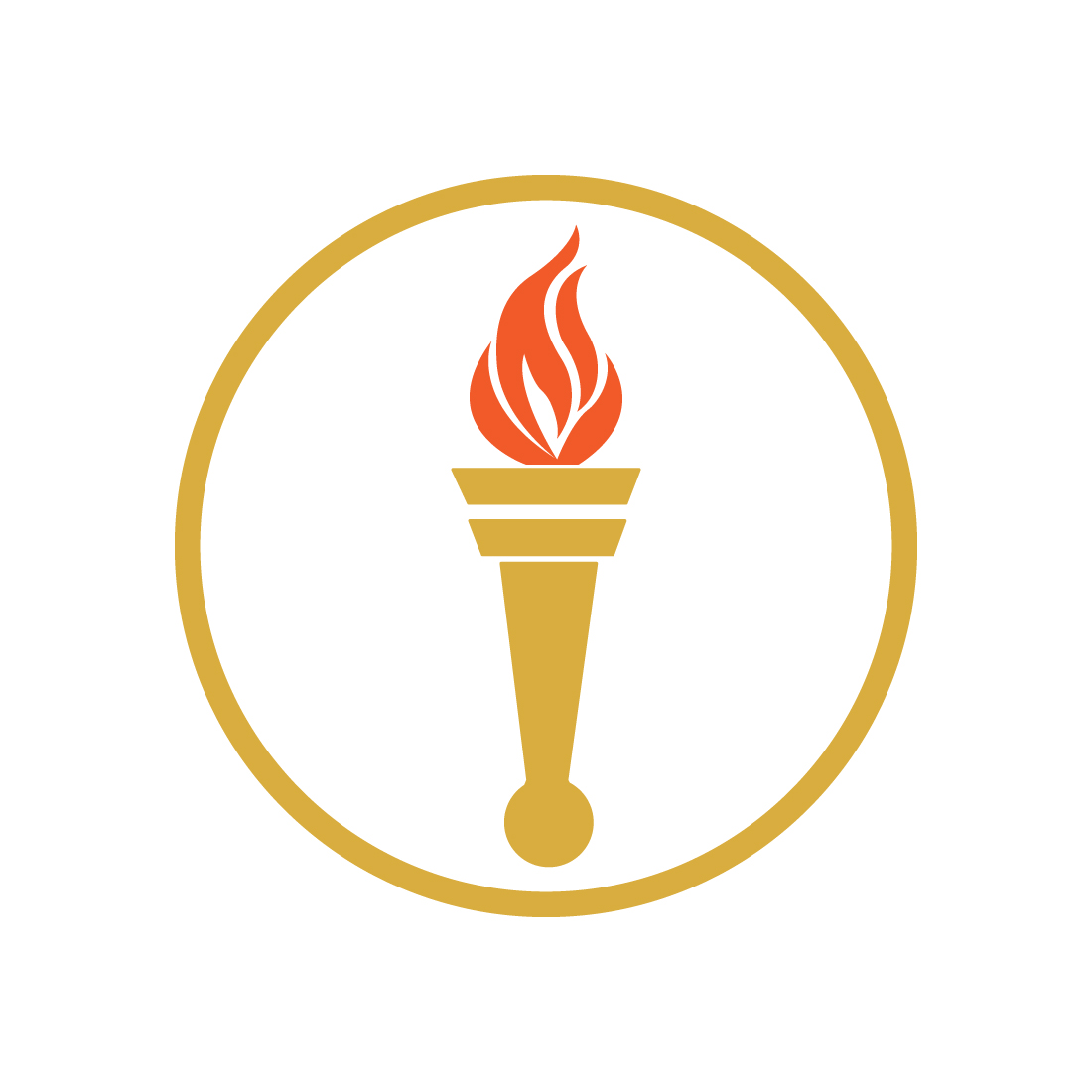 Olympic Torch Icon IN Cartoon Style Isolated Template Images Fire Torch logo design preview image.
