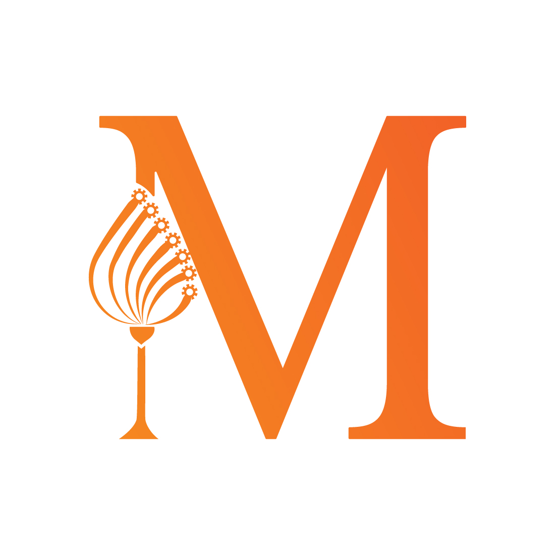 Luxury M Letters logo design vector template icon design M logo design Orange color image design M logo design best company royalty preview image.