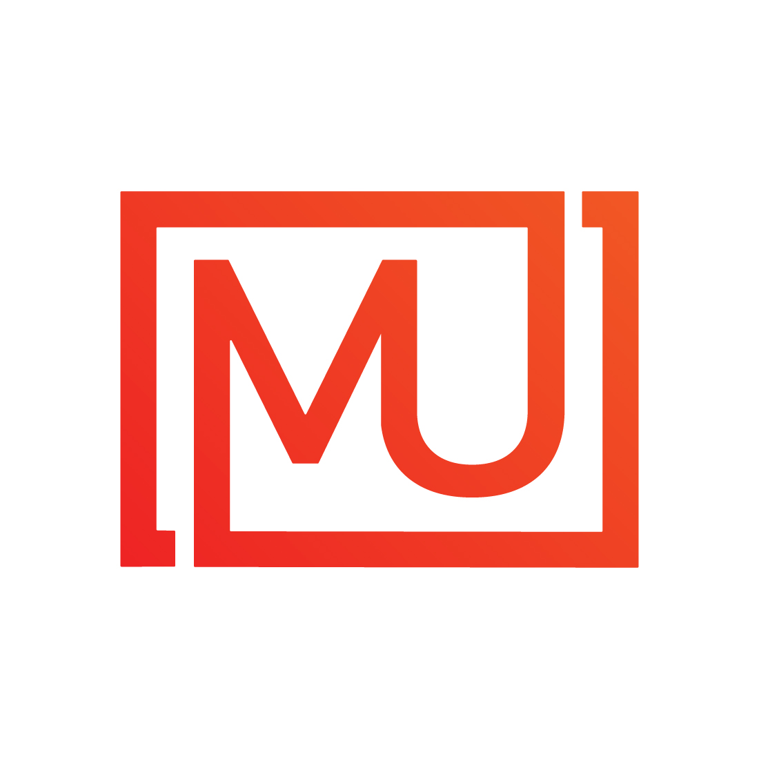 Initials MU letter logo design vector images MU logo orange color icon design UM logo design template vector icon illustration UM Premium vector best company identity preview image.