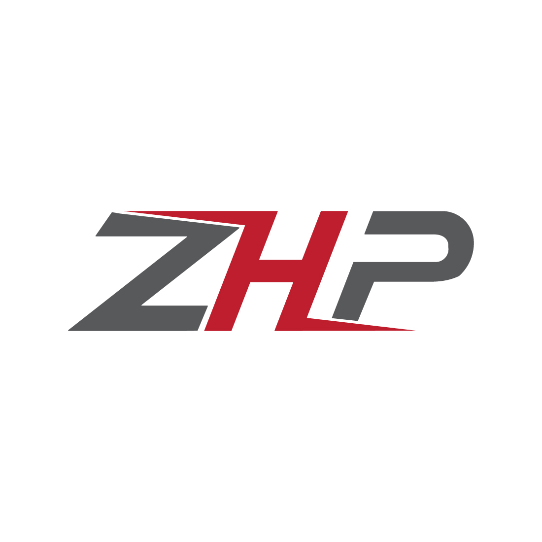 Initials ZHP letters logo design vector images ZHP logo design black and red color best icon PHZ logo design monogram best company identity preview image.