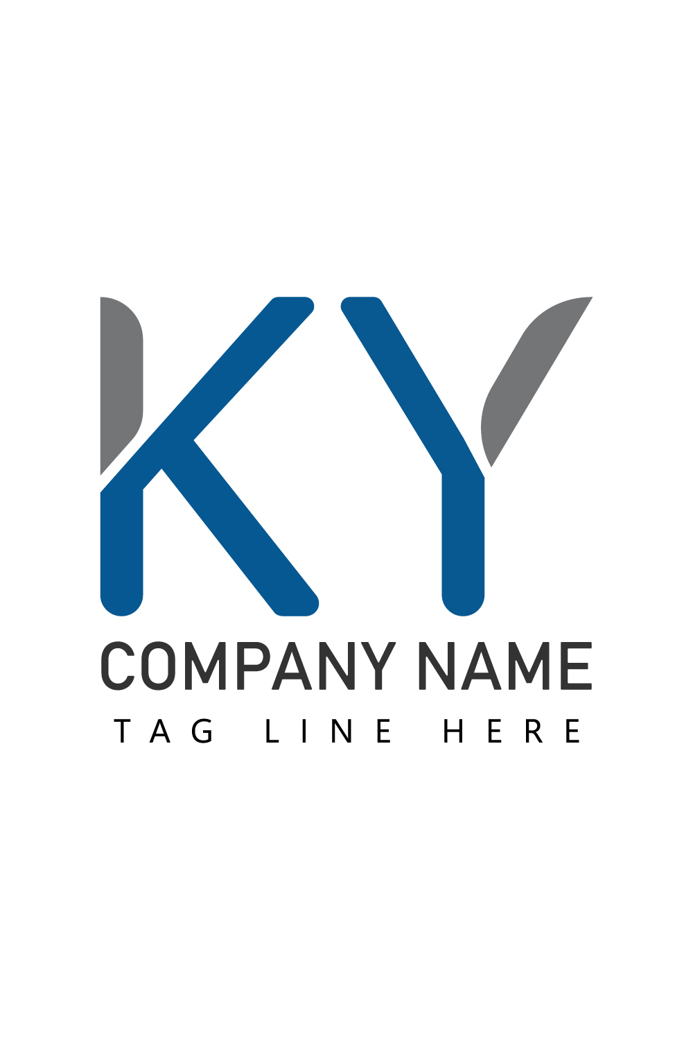 Initials KY letters logo design vector images KY logo design black and blue color best icon YK logo design monogram best company identity pinterest preview image.