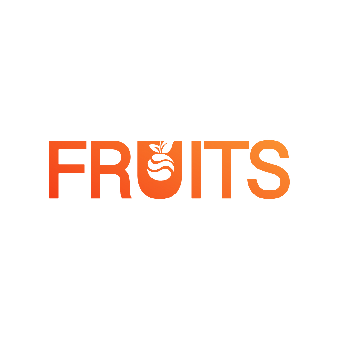 Natural Fruits logo design orang color vector icon Organic Fruits logo best identity preview image.