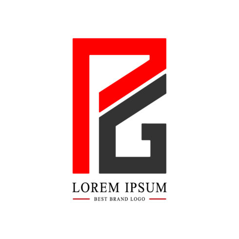 Initials PG letters logo design vector images design PG logo red and black color royalty GP logo design company template illustration cover image.