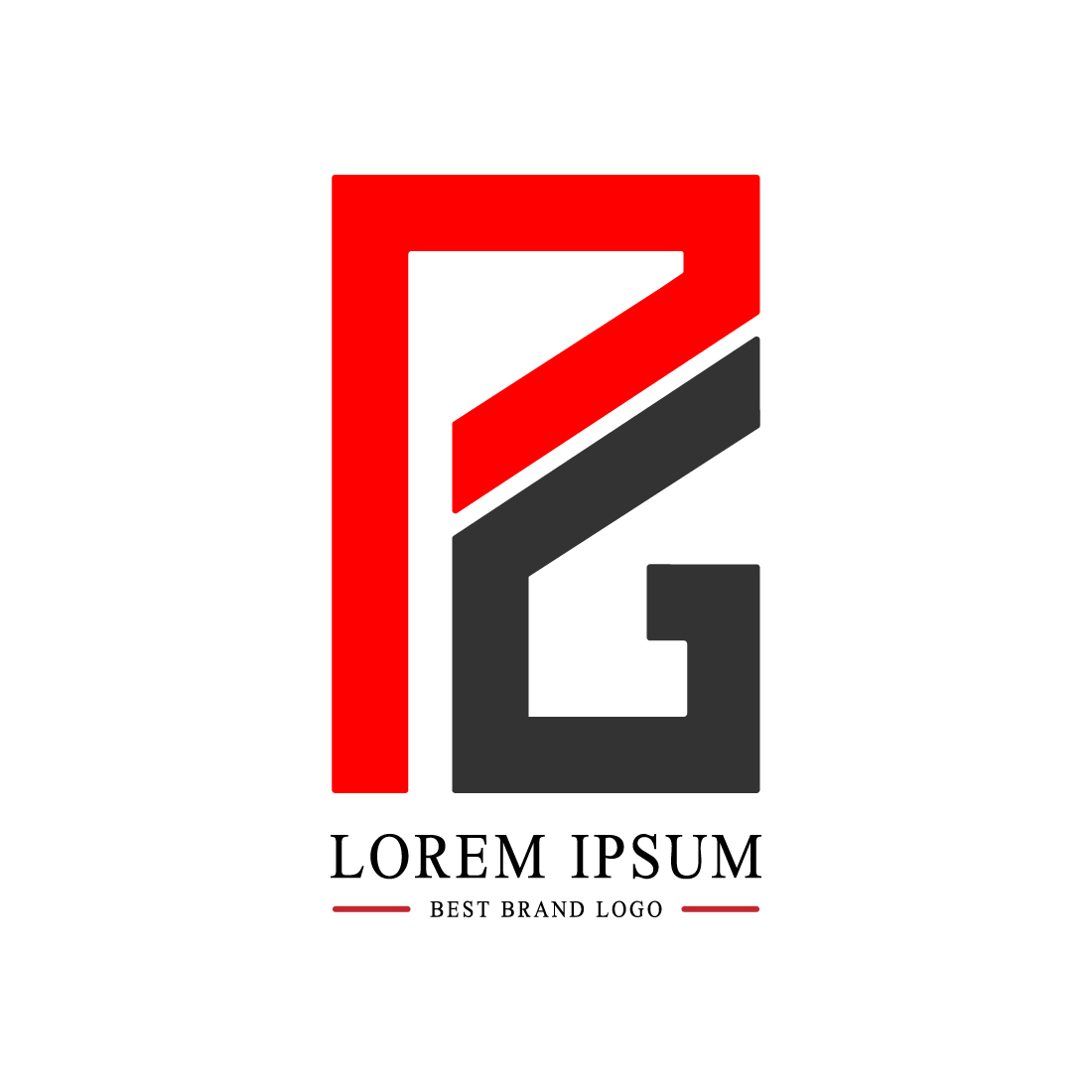 Initials PG letters logo design vector images design PG logo red and black color royalty GP logo design company template illustration preview image.