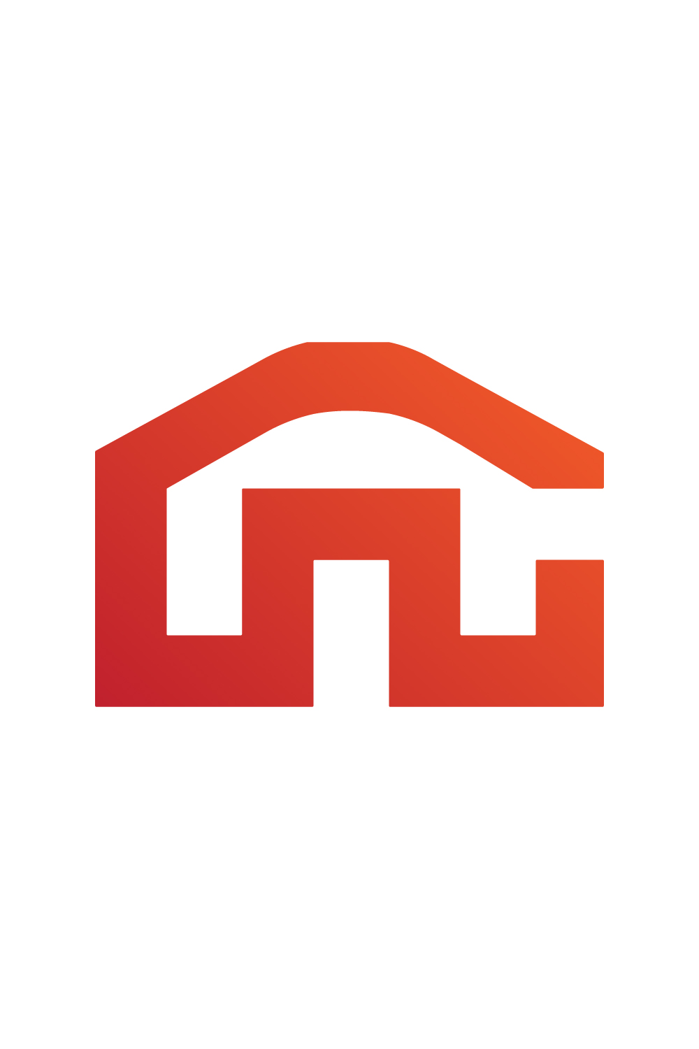 Initials M letters logo design M logo orange color best identity  M House Building logo design, template illustration pinterest preview image.