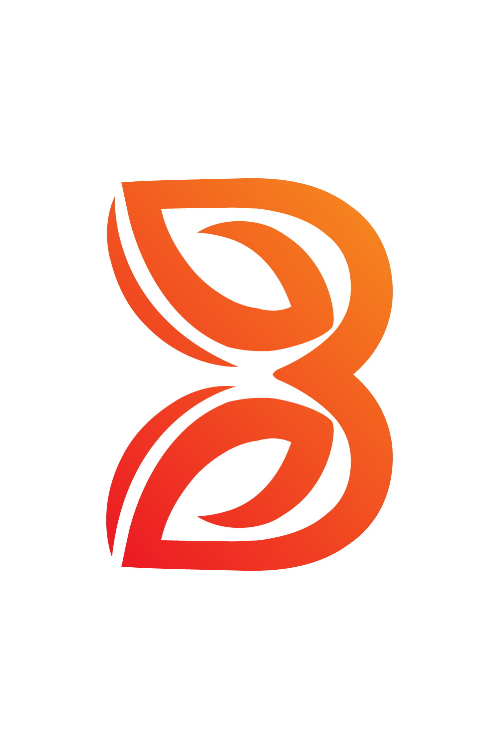 Initials B letters logo design vector images B Leaf logo design orange color best identity  pinterest preview image.