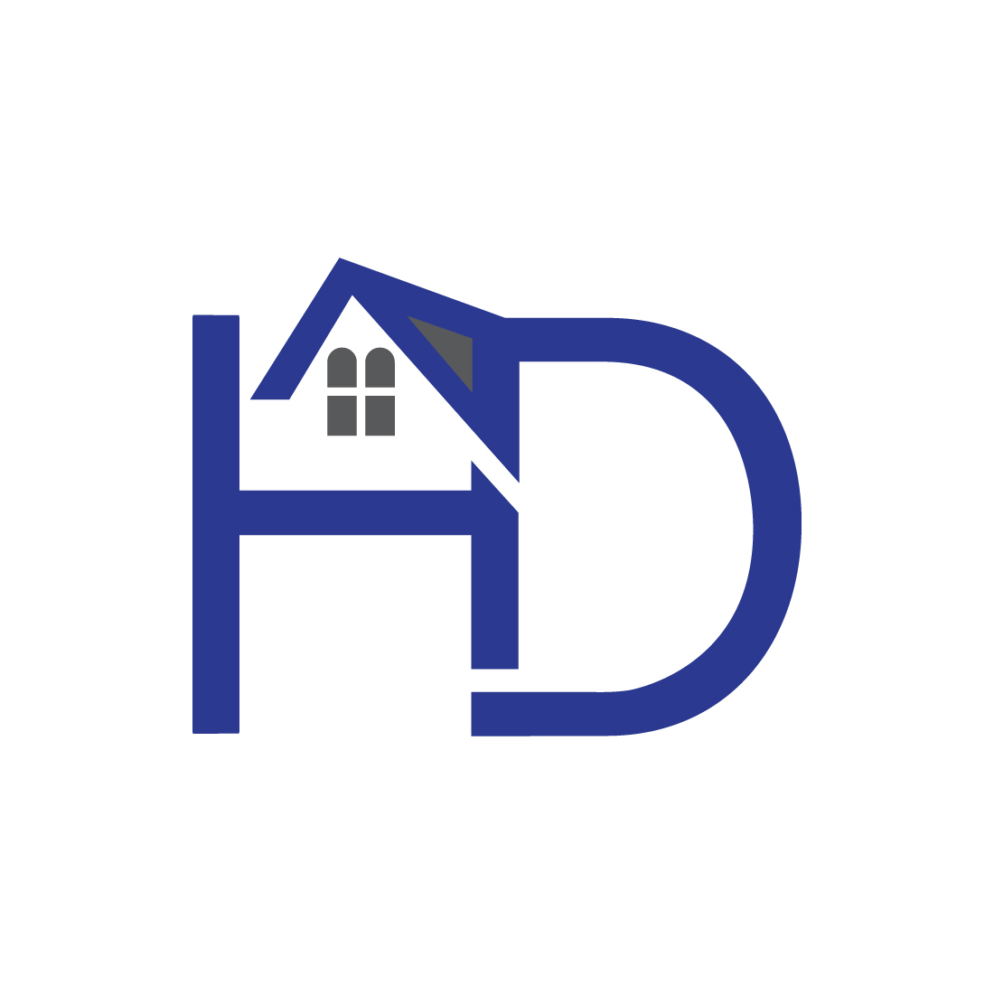 Luxury hone HD letters logo design vector images DH logo design blue and black color best identity HD Real Estate logo template monogram, Business logo design preview image.