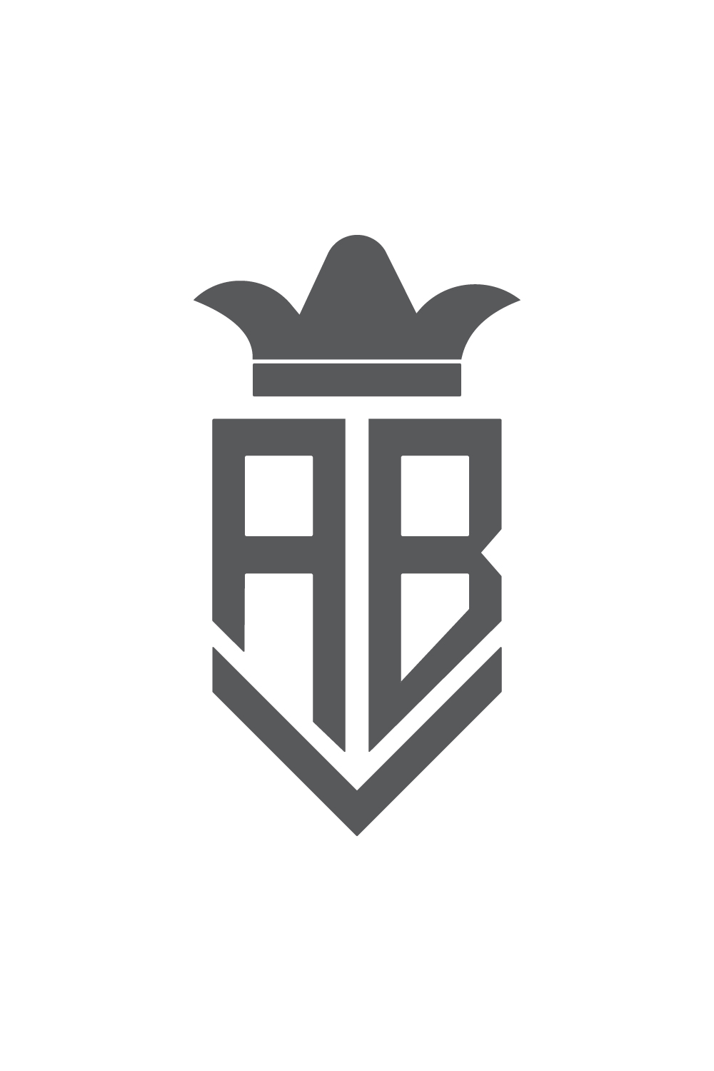 Luxury AB Letters logo design Luxury Crown AB logo design vector images, BA black color icon pinterest preview image.