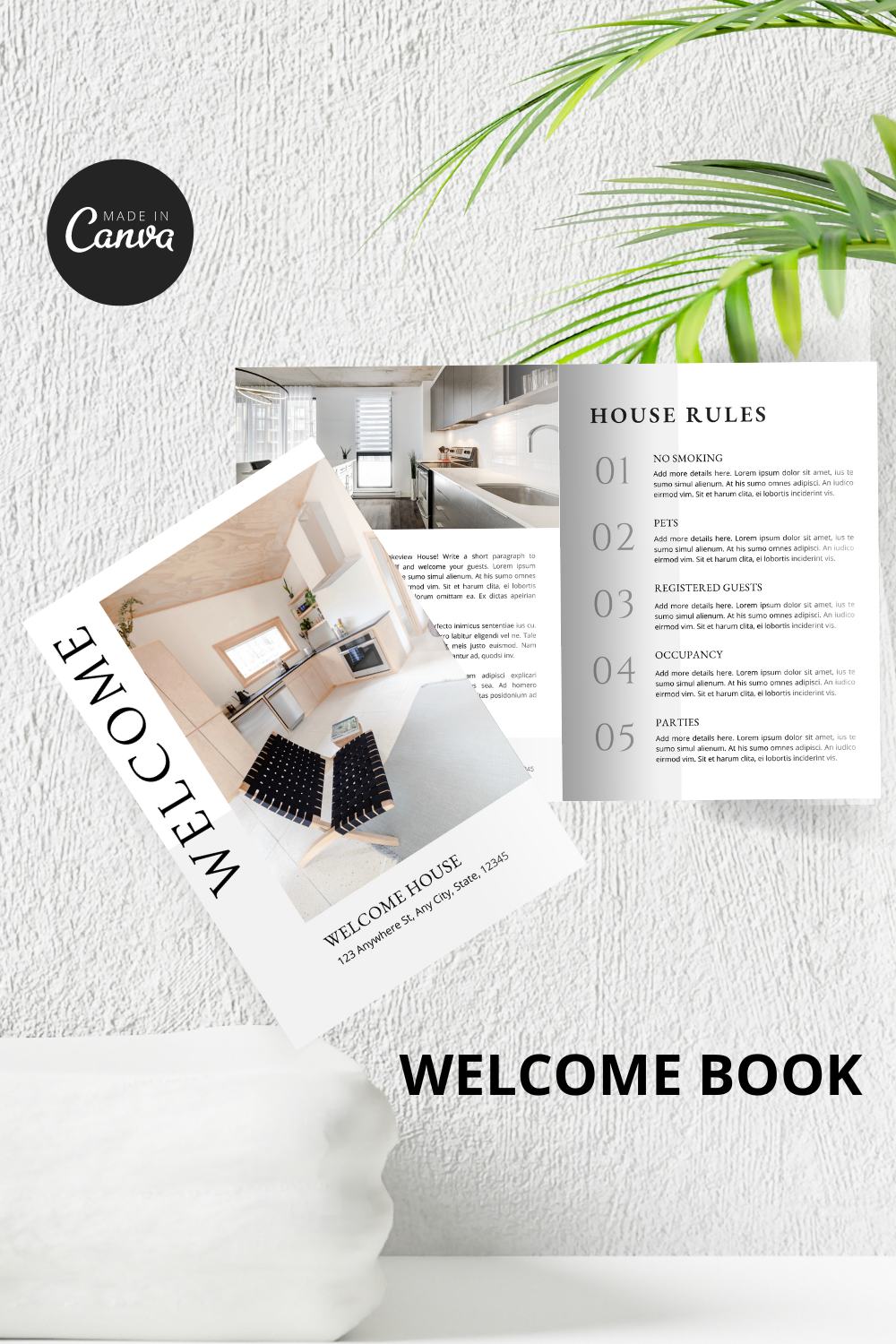 Airbnb welcome book Template Digital Welcome Book Airbnb House Rules Airbnb welcome sign - impress your guests with a professional touch pinterest preview image.