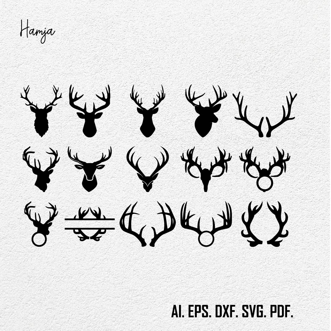 Deer Antlers SVG, Deer Antlers Clipart, Antlers Svg, Deer Antlers Cut File, Antlers Cricut, Hunting Svg, Wildlife Svg, Digital Download, Png cover image.