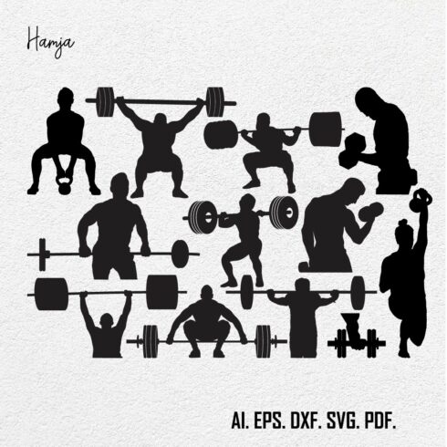 Weight Lifting SVG, Weight Lifting SVG Bundle, Weight Lifting Women SVG, Gym Silhouette, Weight Lifting Vector, Powerlifting Svg, Weight Lifting men SVG cover image.