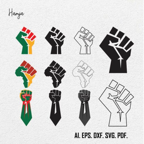 Fist Africa SVG, Fist Svg, Afro Svg, Black Power Fist Svg, Africa Flag Fist, African American Svg, Black History Month Svg Cut File cover image.