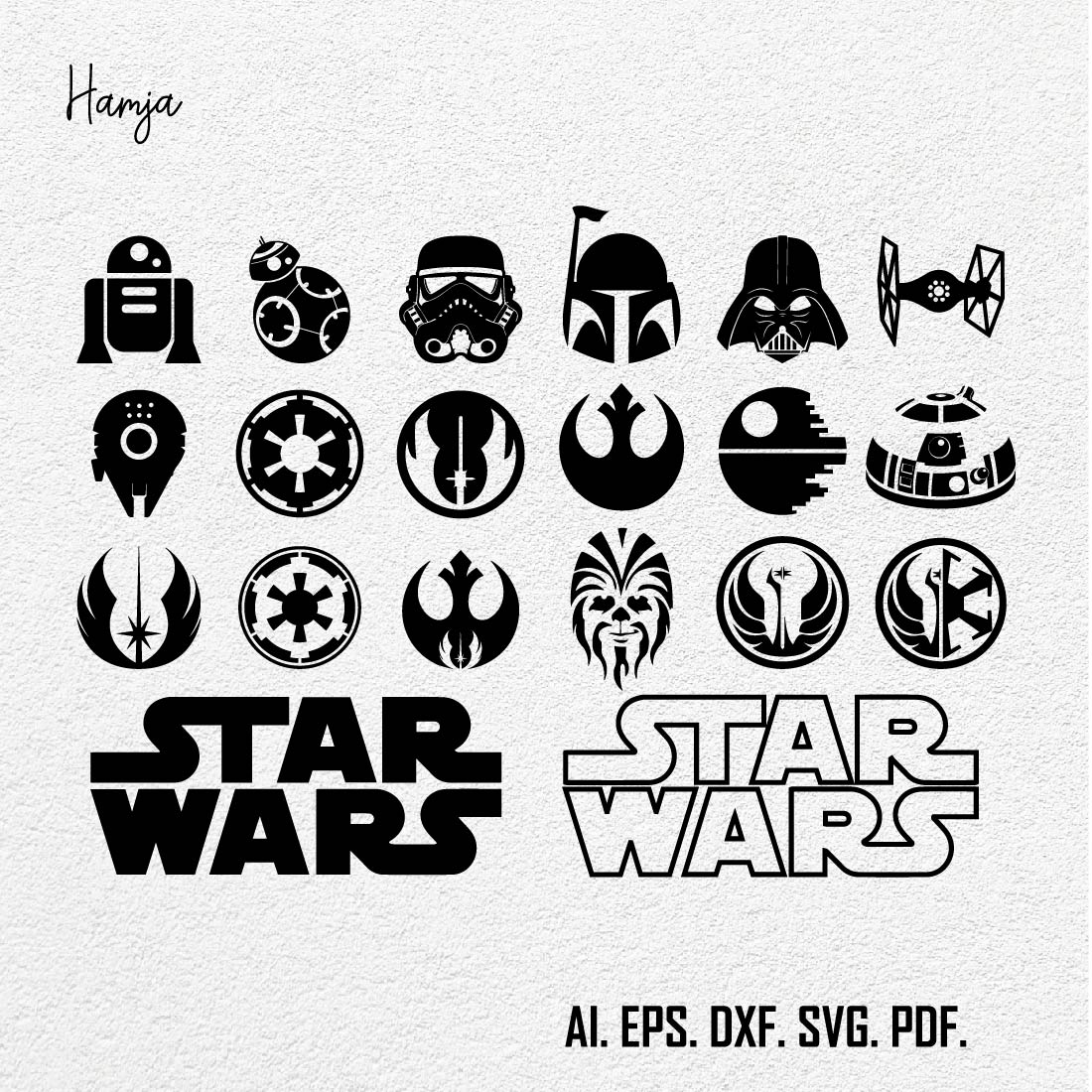 Star wars svg Bundle, Star Wars Squad Goal svg, Star Wars Clipart, Darth Vader svg , Yoda svg, logo ,dxf Instant Download cover image.