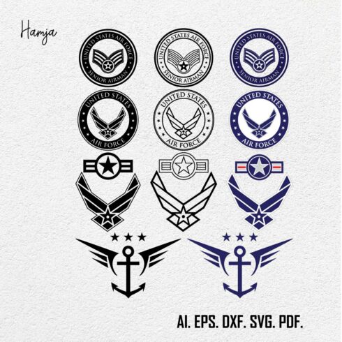 US Air Force Logo Vector Set cover image.