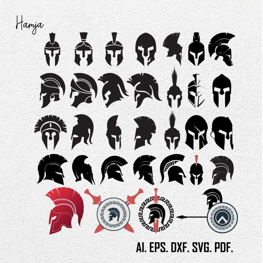 Spartan Helmet SVG Bundle, Greek Helmet svg Bundle, Spartan Warrior ...