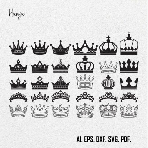 Royal Crown SVG File, King Crown SVG, Queen Crown SVG, Princess Tiara Svg, For Silhouette Png, Dxf, Cut files for cricut, instant download cover image.