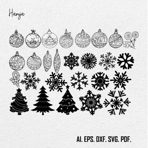 Christmas Ball Svg Bundle,Christmas Ornament svg,Christmas decorations clipart vector svg dxf stencil cut file silhouette ,Christmas design cover image.