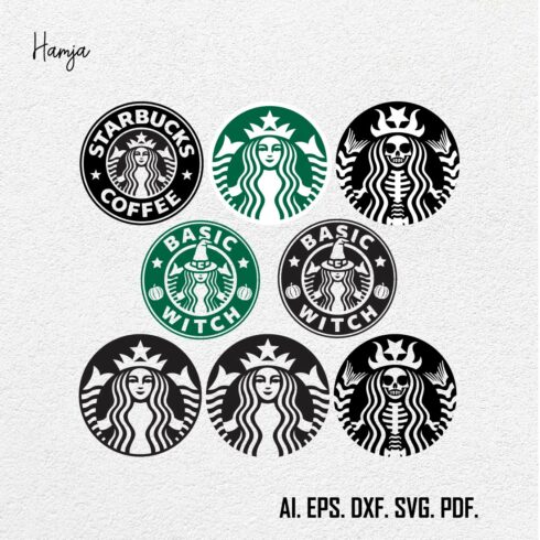 Starbucks Coffee bundle , Halloween Watercolor PNG For Cricut Bundle, Starbucks Scary Horror Characters, Coffee Halloween Clipart cover image.