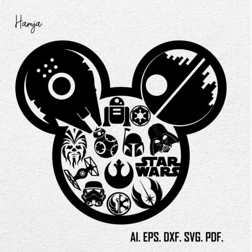 Star Wars svg, Starwars Characters, Mickey Head, SVG, Digital Download cover image.