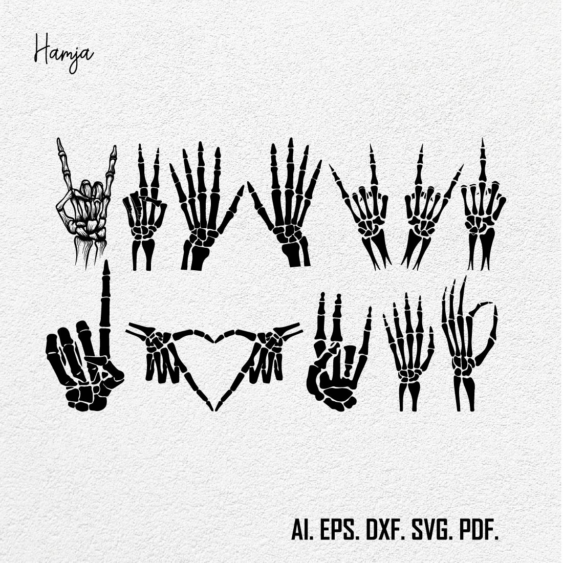 Hand Sign SVG Bundle, Hand Right Sign, Ok Sign, Peace Hand Sign, V sign, Hand Symbol, Rock Hand Symbol, Hand Love Shape Eps Dxf Png Cut file cover image.