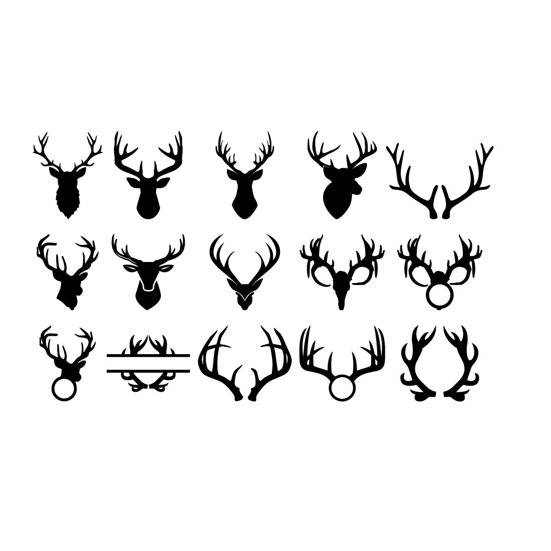 Deer Antlers SVG, Deer Antlers Clipart, Antlers Svg, Deer Antlers Cut File, Antlers Cricut, Hunting Svg, Wildlife Svg, Digital Download, Png preview image.