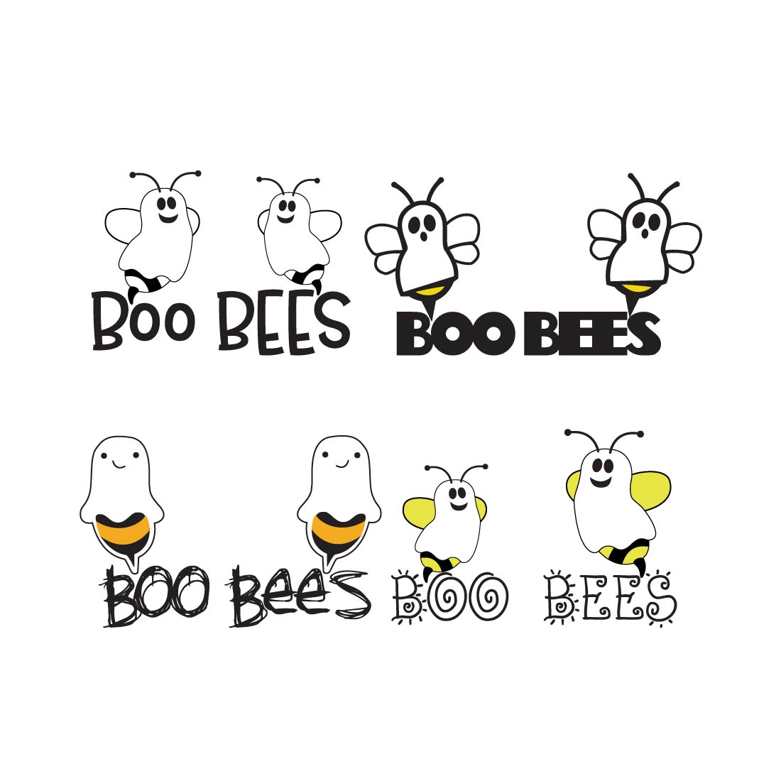 Boo bees svg, Halloween SVG, Boo SVG, Ghost SVG, Boo Bees Svg , Funny Halloween Shirt Svg, Cricut Silhouette cut file,Boo bees svg bundle preview image.