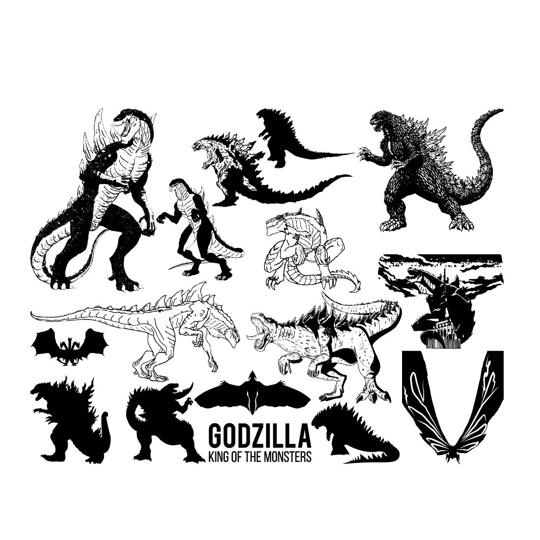 Godzilla svg Bundle, Godzilla svg, Godzilla Silhouette, Godzilla Clip Art, Godzilla Cut File, Godzilla Vector, Godzilla png, Godzilla preview image.