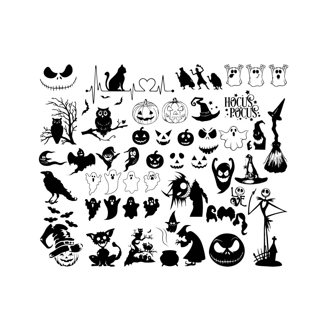 Halloween SVG Bundle, Halloween SVG, Fall Svg, Autumn Svg, Ghost Svg, Witch svg, Pumpkin Svg, Quotes, Cut File Cricut, Silhouette preview image.