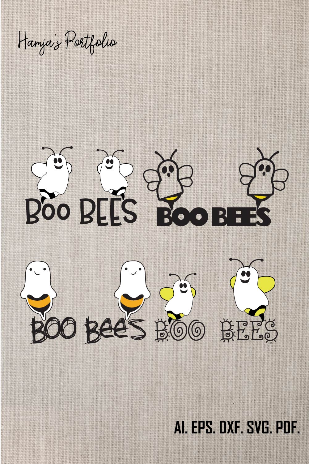 Boo bees svg, Halloween SVG, Boo SVG, Ghost SVG, Boo Bees Svg , Funny Halloween Shirt Svg, Cricut Silhouette cut file,Boo bees svg bundle pinterest preview image.