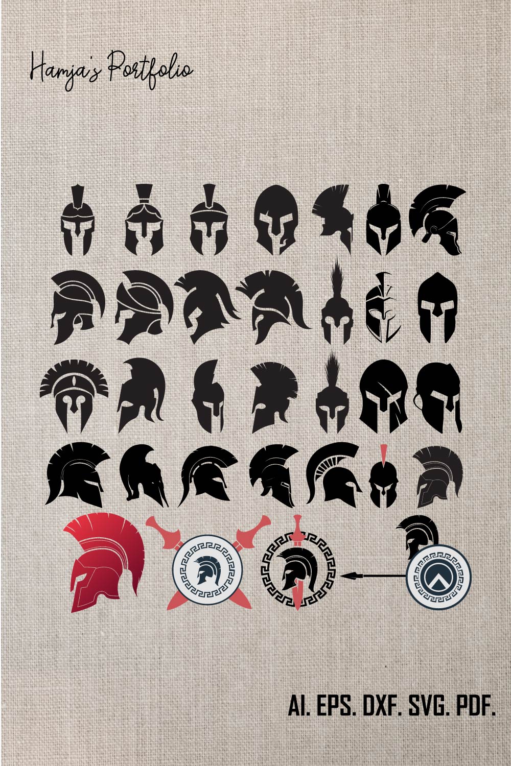 Spartan Helmet SVG Bundle, Greek Helmet svg Bundle, Spartan Warrior Helmet, Spartan Helmet svg, Spartan svg, Helmet svg,Warrior Helmet Svg pinterest preview image.