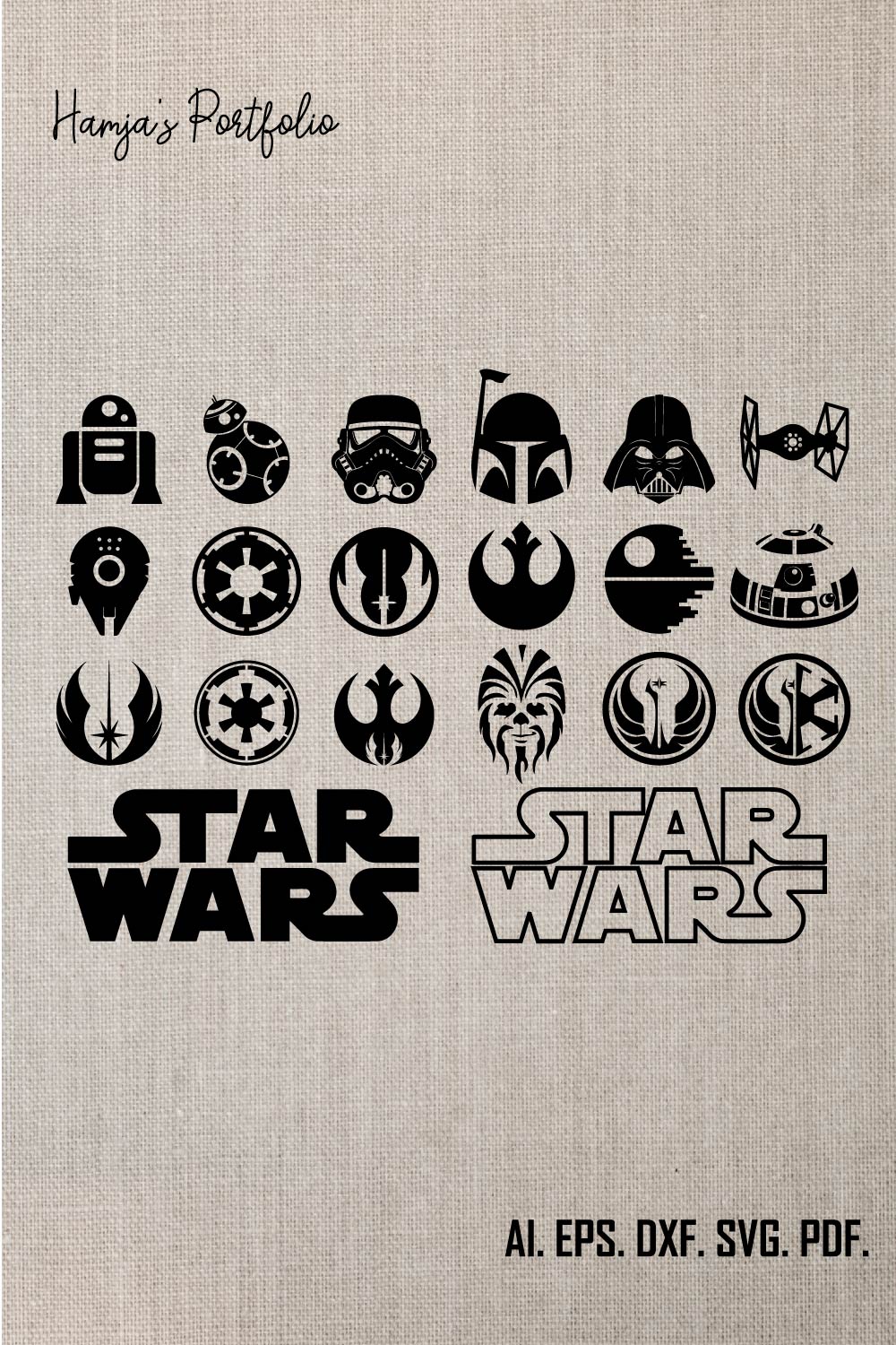 Star wars svg Bundle, Star Wars Squad Goal svg, Star Wars Clipart, Darth Vader svg , Yoda svg, logo ,dxf Instant Download pinterest preview image.