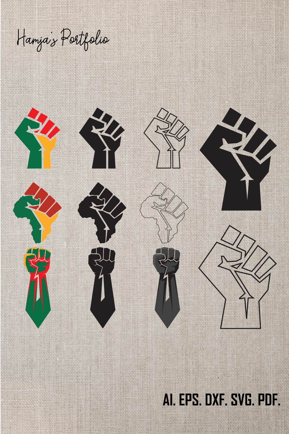 Fist Africa SVG, Fist Svg, Afro Svg, Black Power Fist Svg, Africa Flag Fist, African American Svg, Black History Month Svg Cut File pinterest preview image.