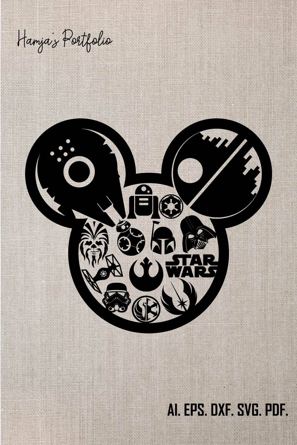 Star Wars svg, Starwars Characters, Mickey Head, SVG, Digital Download pinterest preview image.