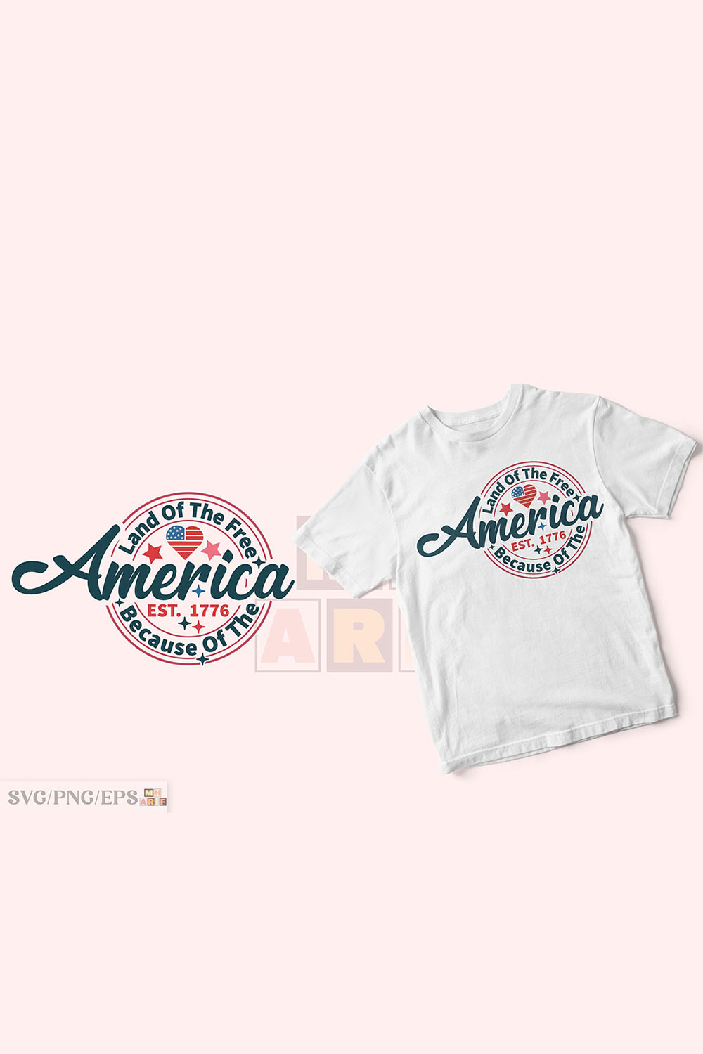 4th of July SVG Hot Dog T-shirt Design pinterest preview image.