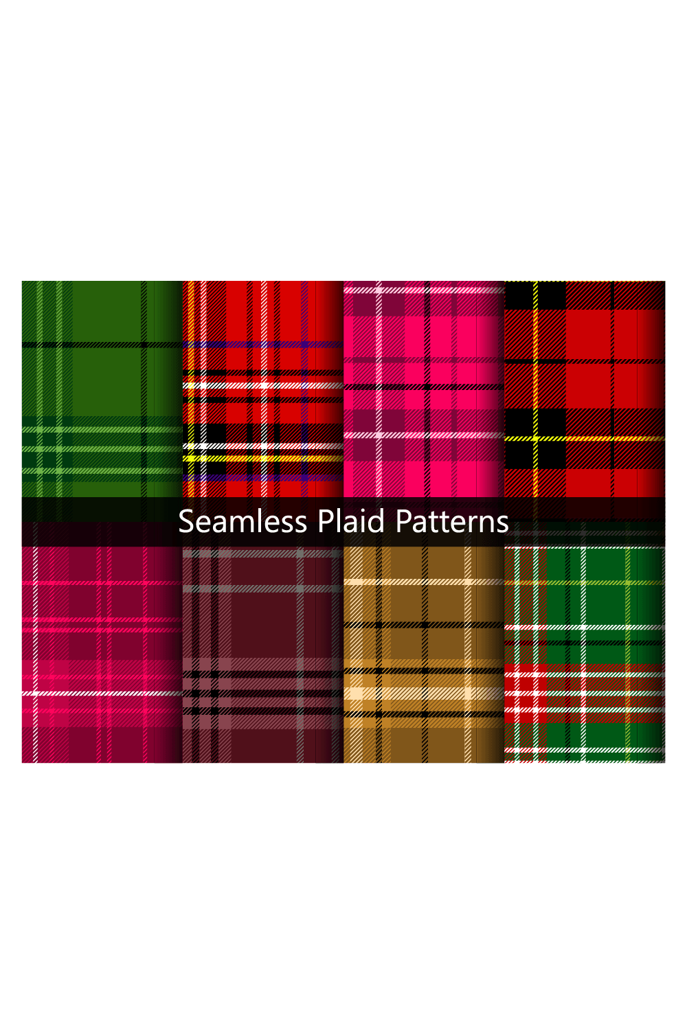 Seamless Plaid Pattern Design for Fabrics, Textiles and Backgrounds pinterest preview image.