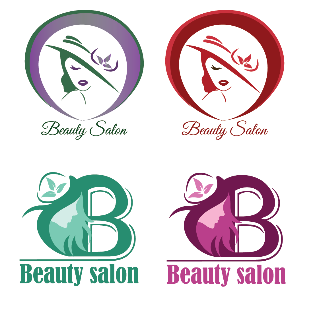 Beauty salon logo templates/Unique and creative beauty parlor logo templates/Pack of 2 spa logos cover image.