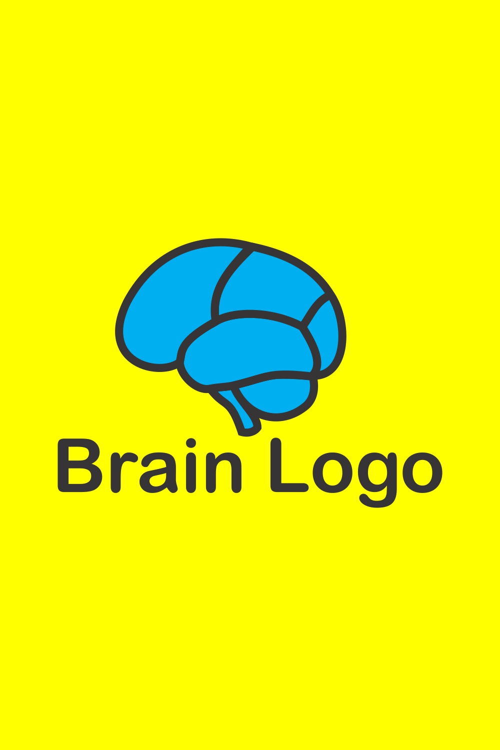 Minimalist Brain/Mind Logo pinterest preview image.
