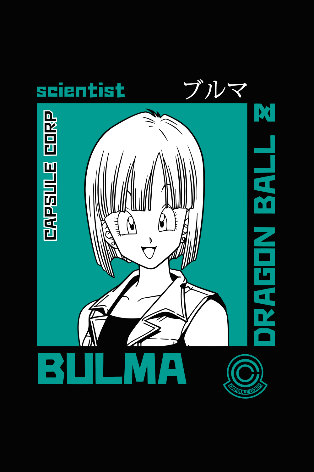 Bulma poster Embroidery Design, Dragonball Embroidery, Embroidery File, Anime Embroidery, Anime shirt pinterest preview image.